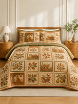 Autumn Orchard Cat Quilted 3-Piece Bedding Set