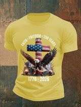 Men's  Faith-Freedom-Legacy 250 years strong Print T-Shirt