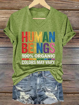 Women's Human Beings Colors May Vary Print Casual T-shirt