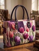 Tulip Quilted Leather Strap Bible Handbag