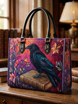 Bible And Raven Quilted Leather Strap Bible Handbag