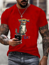 Men's Gay Month Rainbow Print Casual Crew Neck   T-Shirt