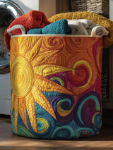Hippie Sun  Quilted Laundry Basket