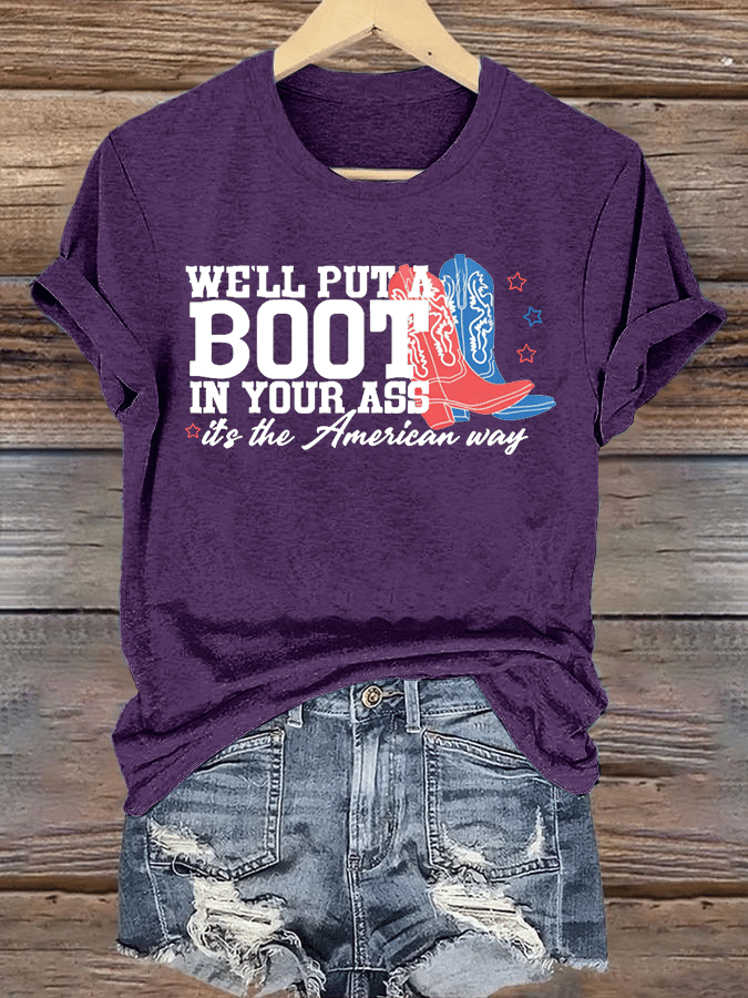Women's  Courtesy of the Red, White and Blue Cowboy T-Shirt
