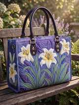 Lily Floral Quilted Leather Strap Bible Handbag