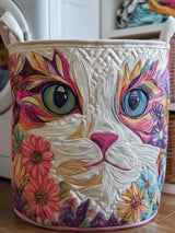 Catitude Quilted Laundry Basket