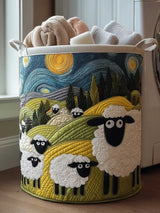 Lamb Meadow Quilted Laundry Basket