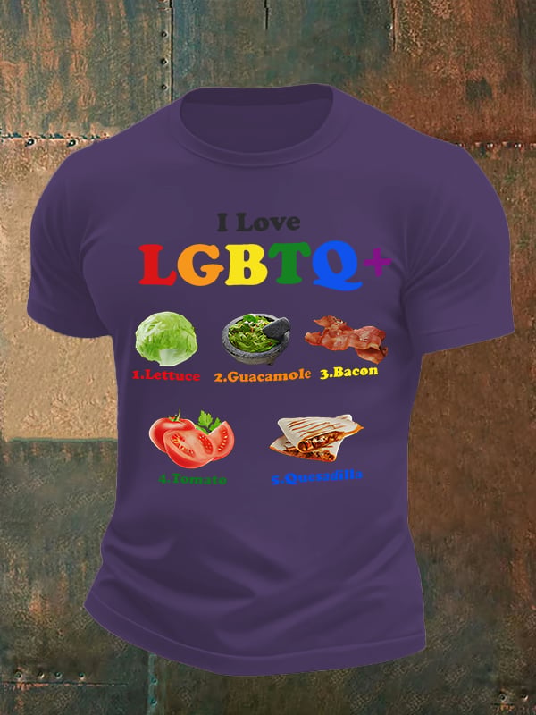 Men's LGBTQ+ Pride Graphic Tee for Food Lovers