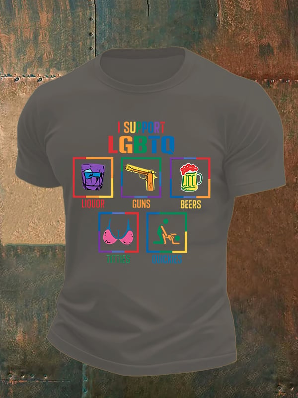 Men's I support LGBTQ Print T-shirt