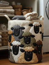 Sheep Haven Quilted Laundry Basket