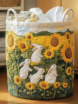 Joyful Bunnies  Quilted Laundry Basket