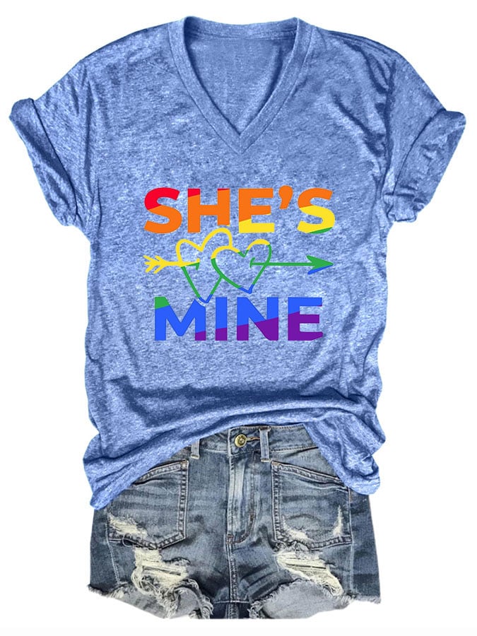 Women's She's Mine Print Short Sleeve T-Shirt