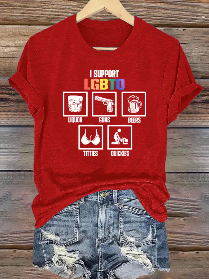Women's  I support LGBTQ Print T-shirt