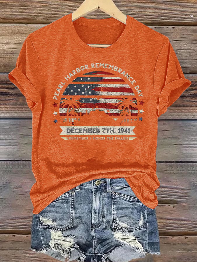 🔥Buy 3 Get 15% Off Women's  Pearl Harbor Memorial Day Hawaii USA Flag Day of Infamy   T-shirt