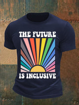 Men's Pride Month Rainbow Print T-Shirt