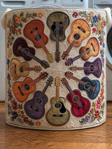 Guitar Circle Quilted Laundry Basket