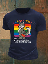 Men's I'm a gay furry Funny LGBTQ Pride Month Shirt