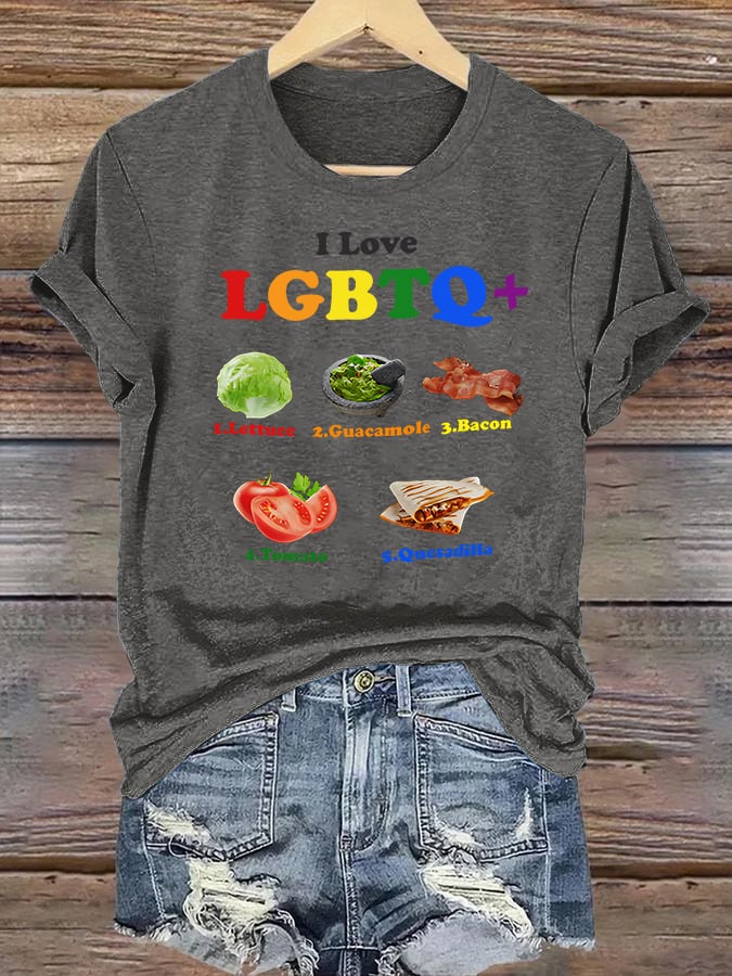 Women's  LGBTQ+ Pride Graphic Tee for Food Lovers