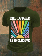 Men's Pride Month Rainbow Print T-Shirt