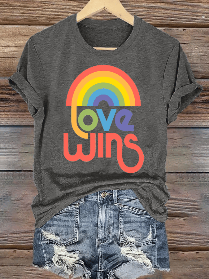 Women's  Love wins with rainbow Oversized T-Shirt