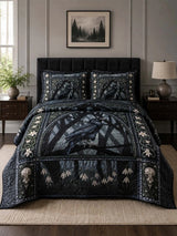 Raven Shadow Forest Quilted 3-Piece Bedding Set