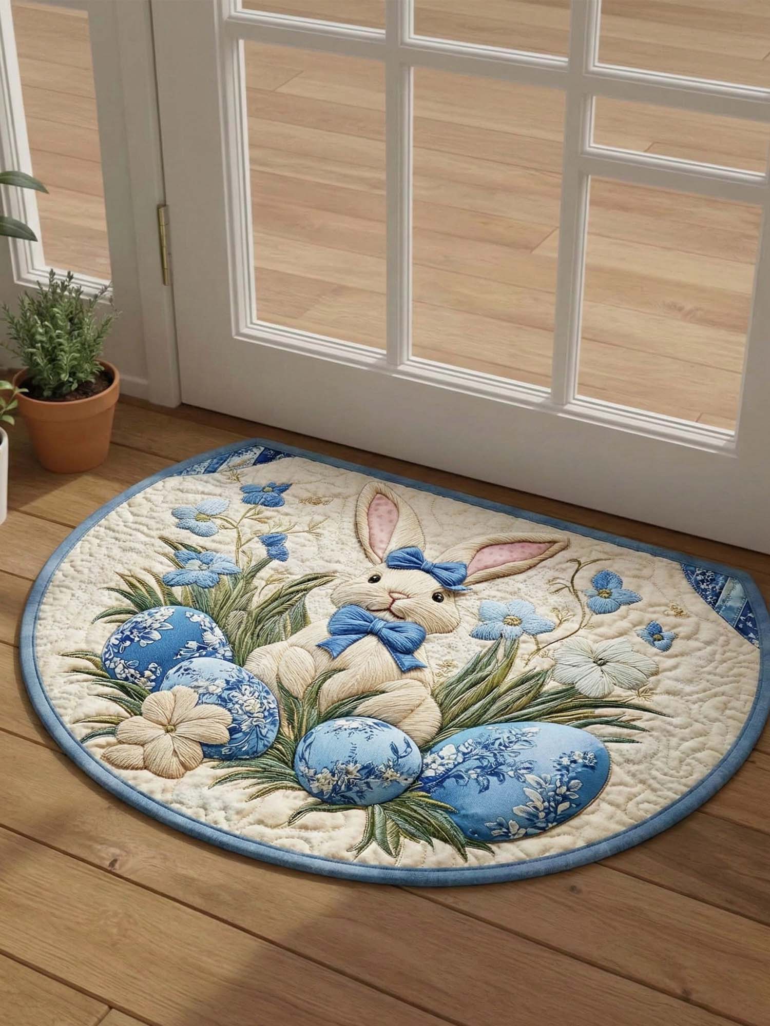 Easter Bunny and Egg Quilted Welcome Mat