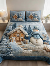 Silent Snow Eve 3‐Piece Quilted Bedding Set
