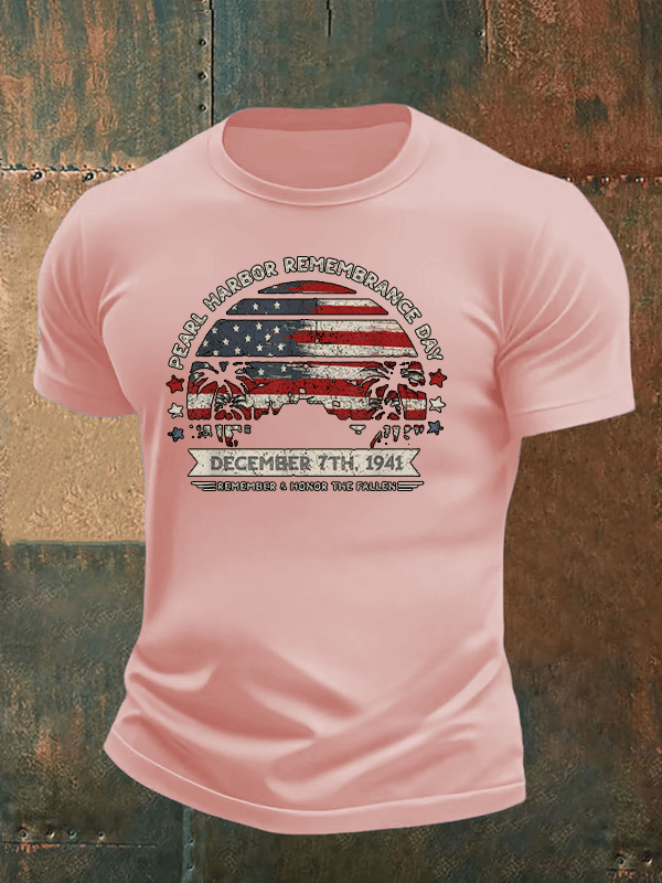 🔥Buy 3 Get 15% Off Men's  Pearl Harbor Memorial Day Hawaii USA Flag Day of Infamy   T-shirt