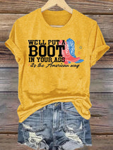 Women's  Courtesy of the Red, White and Blue Cowboy T-Shirt