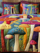 Mushroom carden 3-Piece   Quilted Bedding Set