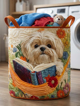Book Shih Tzu Quilted Laundry Basket