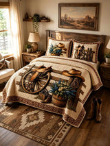 wagon trail 3-piece quilted bedding set