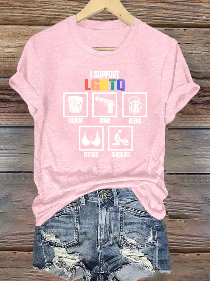 Women's  I support LGBTQ Print T-shirt