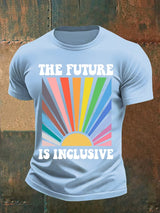 Men's Pride Month Rainbow Print T-Shirt