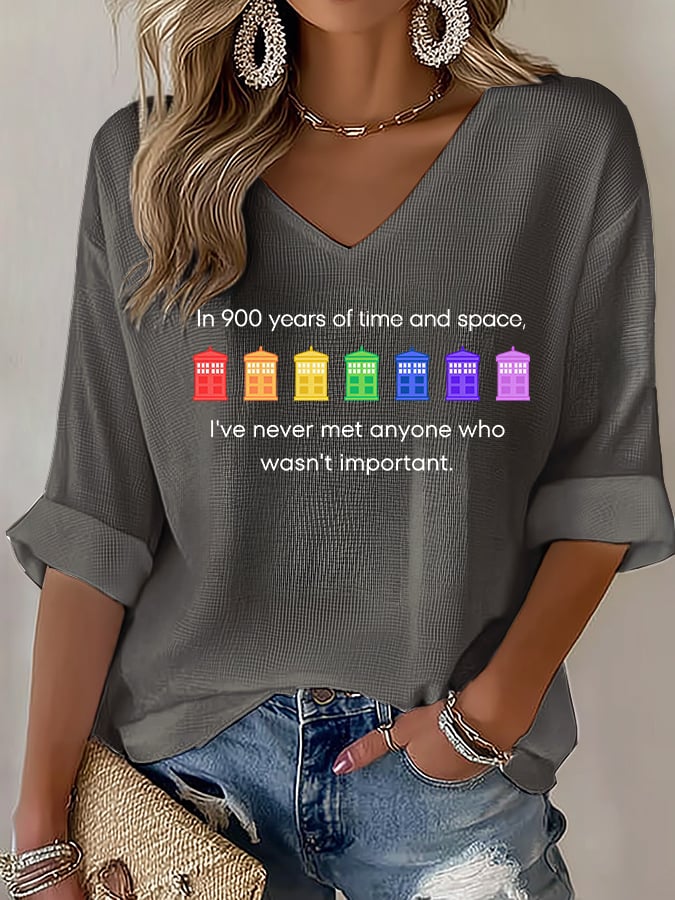 V-Neck Pride Rainbow Police Box , LGBT Pride Month T-shirt