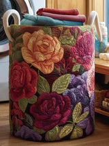 Rose Quilted Laundry Basket