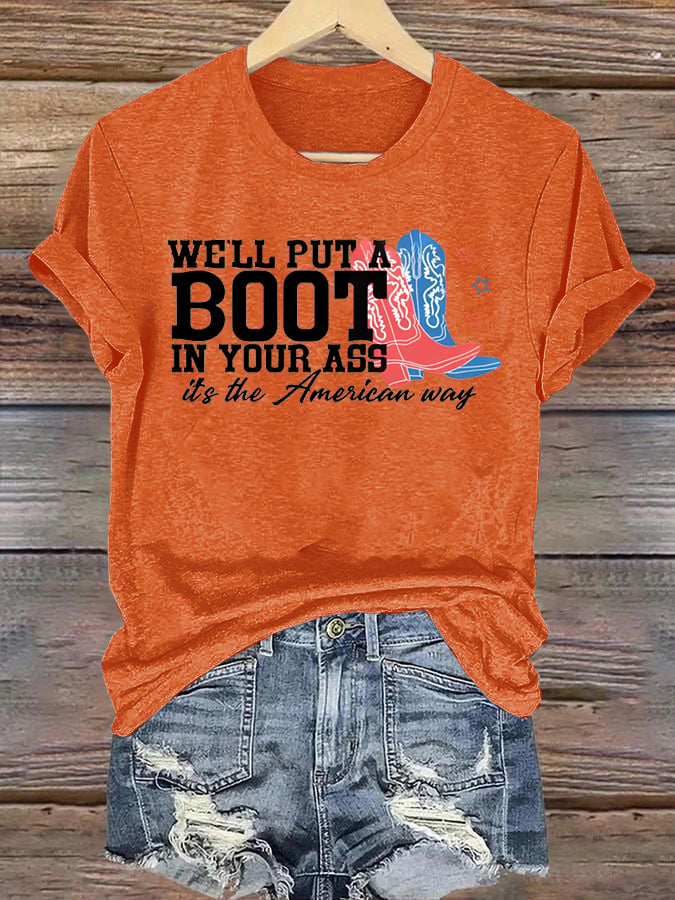 Women's  Courtesy of the Red, White and Blue Cowboy T-Shirt