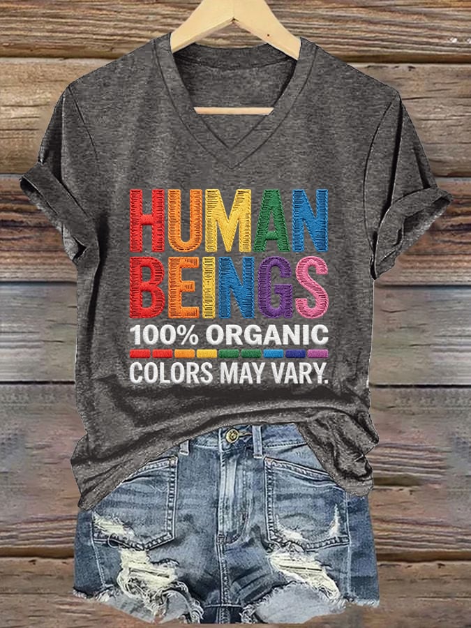 Women's Human Beings Colors May Vary Print Casual T-shirt