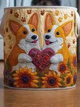Corgi  Quilted Laundry Basket