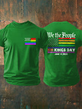 Retro Man's We The People No Kings Day June 14, 2025 Print T-Shirt