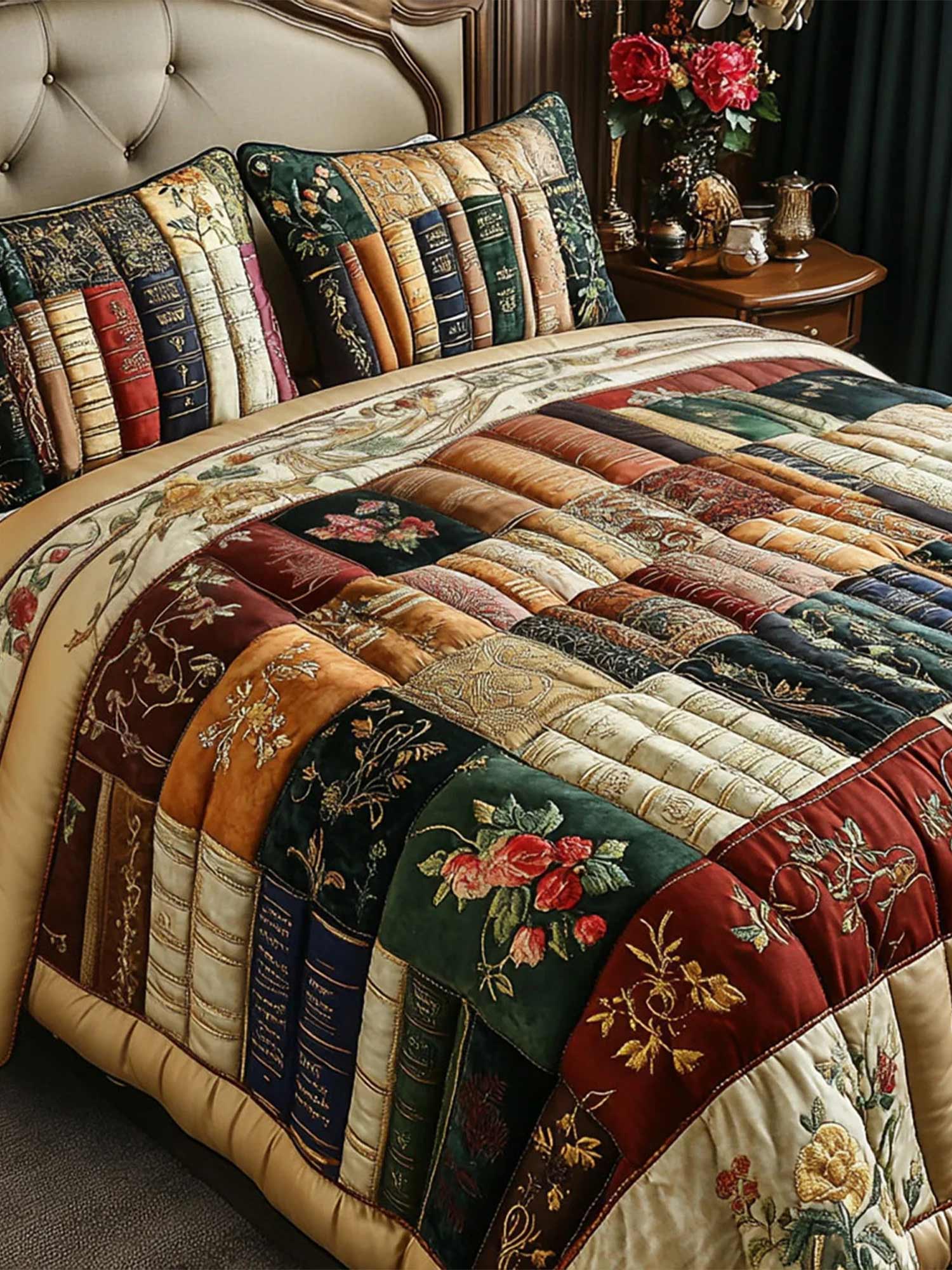 The Bookworms Retreat3-Piece Quilted Bedding Set