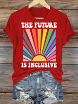 Women's  Pride Month Rainbow Print T-Shirt