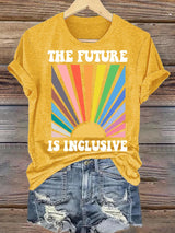 Women's  Pride Month Rainbow Print T-Shirt