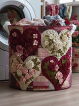 Love Flower Quilted Laundry Basket