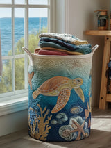 Turtle Quilted Laundry Basket