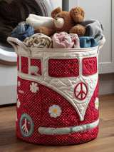 Hippie Van Quilted Laundry Basket