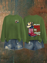 🔥Buy 3 Get 15% Off Women's  WE'LL PUT A B00T IN YOUR ASS Print   Sweatshirt