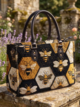 Bee Quilted Leather Strap Bible Handbag