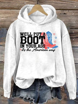 Women's  Courtesy of the Red, White and Blue Cowboy  Hoodie