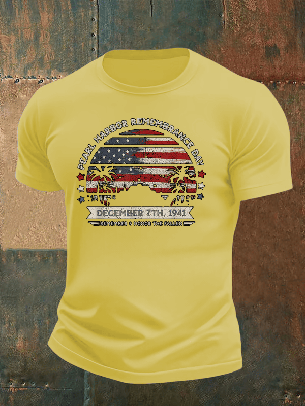 🔥Buy 3 Get 15% Off Men's  Pearl Harbor Memorial Day Hawaii USA Flag Day of Infamy   T-shirt